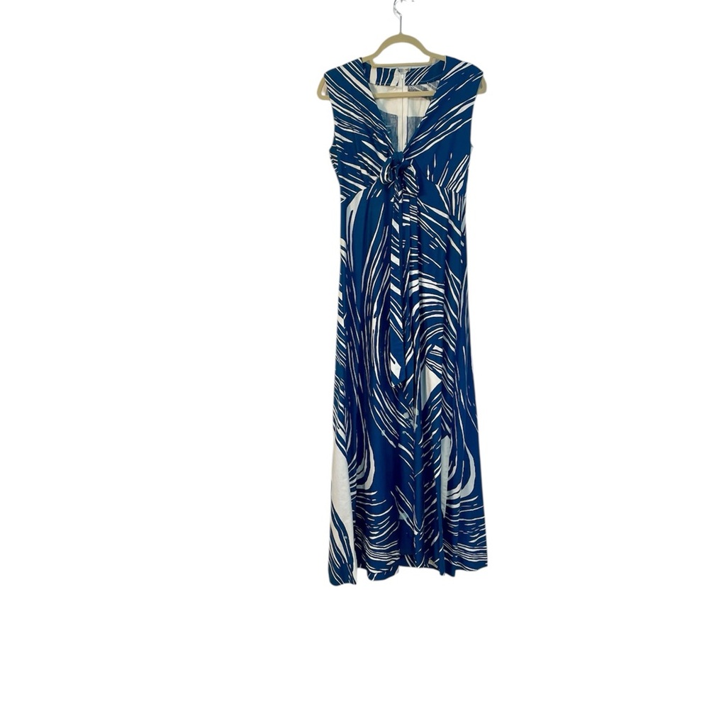 Stunning Custom blue and White Maxi Dress